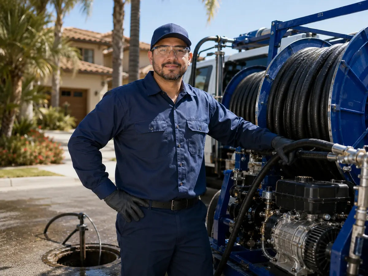 Hydro jet sewer cleaning in Azusa